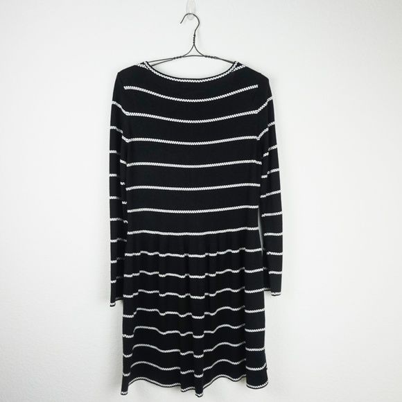 Eliza J Knit Fit & Flare long sleeve striped dress - Picture 3 of 8